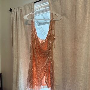 Sequin Mini Dress in Gold